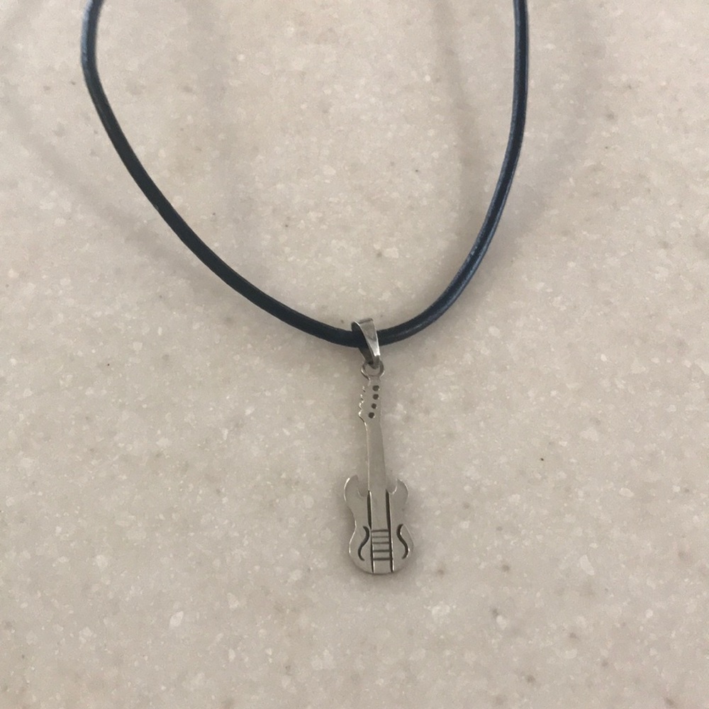 New Mexican silver guitar necklace .925